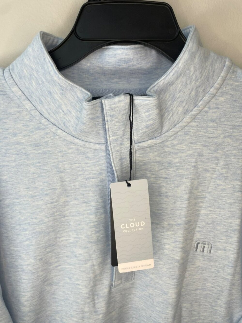Travis Mathew Cloud Quarter Zip Pullover Heather Blue Golf Shirt Men's Sz XL NWT - Picture 8 of 10